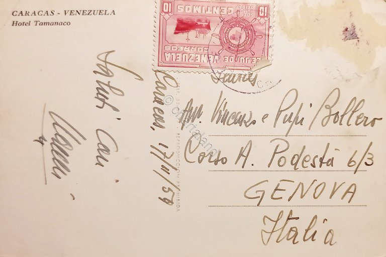 Cartolina - Caracas - Venezuela - Hotel Tamanaco - 1959