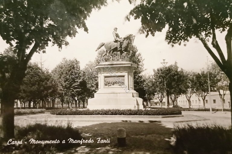 Cartolina - Carpi ( Modena ) - Monumento a Manfredo …
