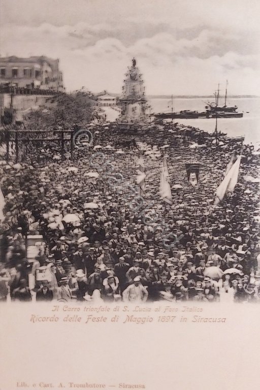 Cartolina - Carro trionfale di S. Lucia al Foro Italico …