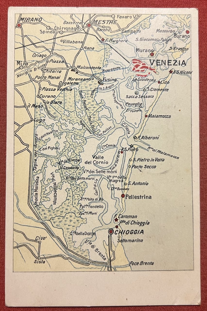 Cartolina - Cartina di Venezia - 1920 | Immagine principale