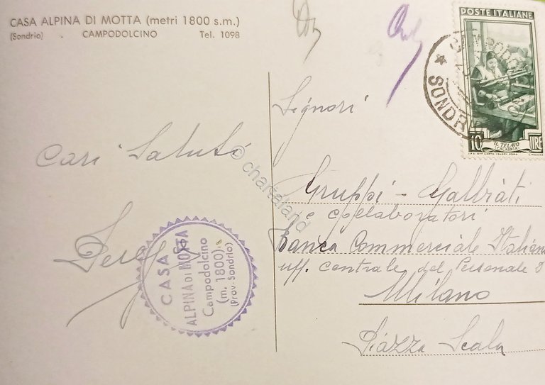Cartolina - Casa Alpina di Motta - Campodolcino ( Sondrio …