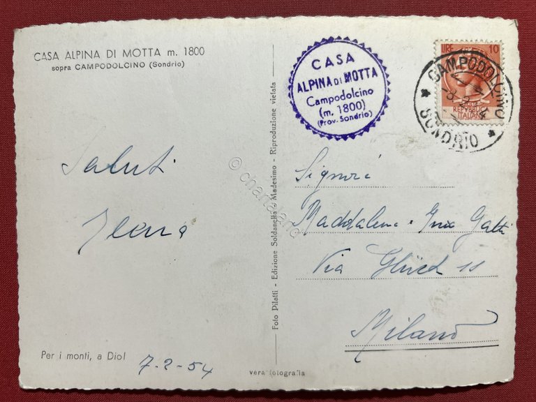 Cartolina - Casa Alpina di Motta - Campodolcino ( Sondrio … | Immagine Gallery 4