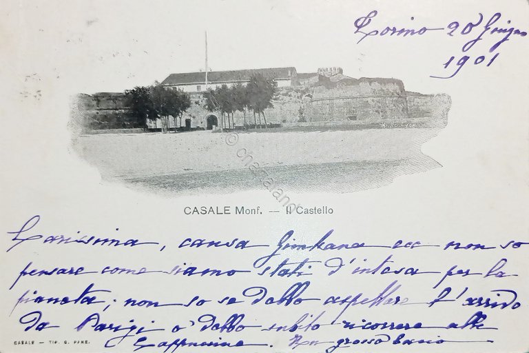 Cartolina - Casale Monferrato - Il Castello - 1901