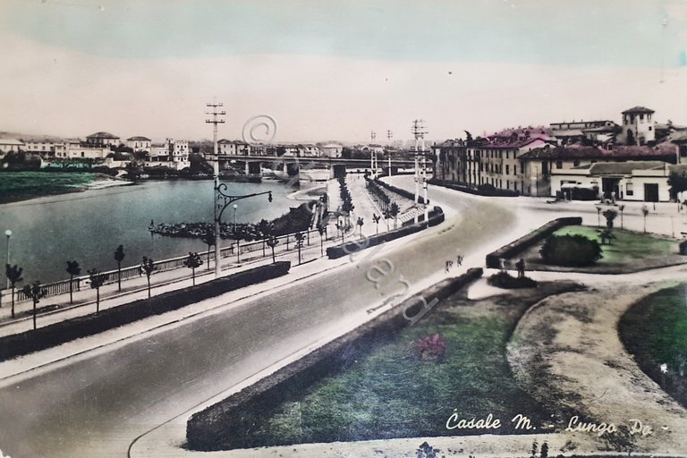 Cartolina - Casale Monferrato - Lungo Po - 1950 ca.