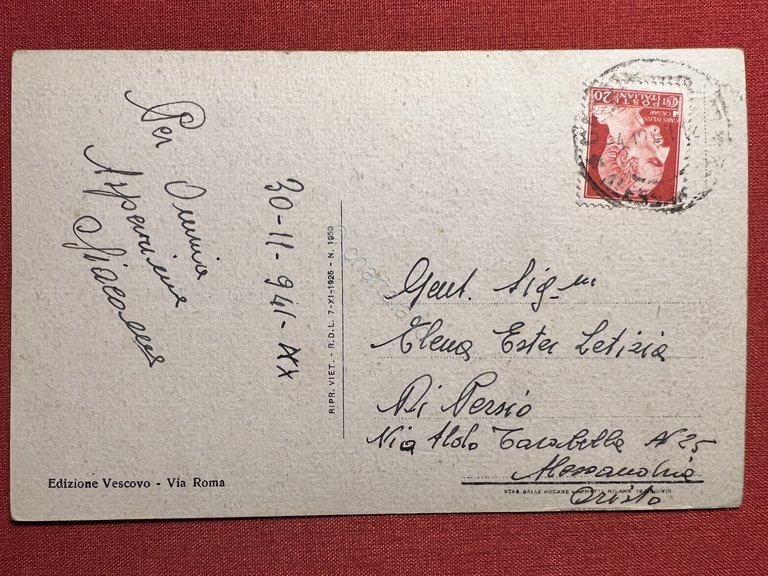 Cartolina - Casale Monferrato - Via Roma - 1941