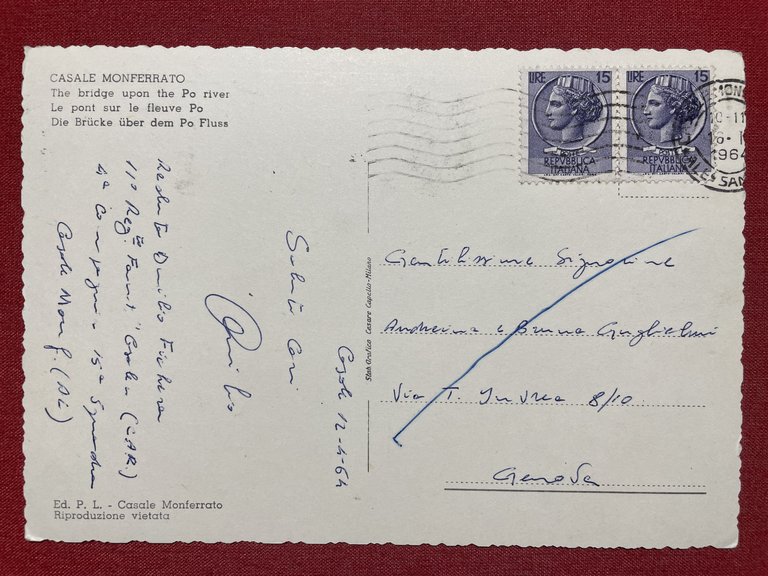 Cartolina - Casale Monferrato ( Alessandria ) - Ponte sul …