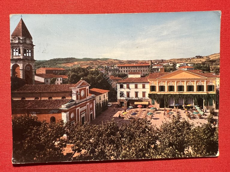 Cartolina - Casciana Terme ( Pisa ) - Piazza Garibaldi …