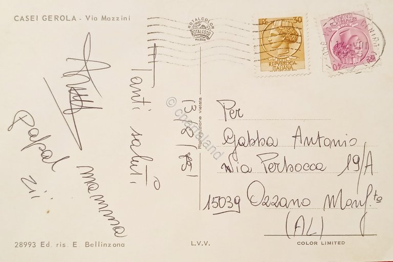 Cartolina - Casei Gerola - Via Mazzini - 195