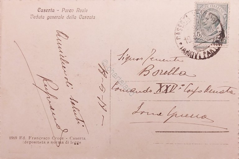 Cartolina - Caserta - Parco Reale - Veduta generale della …