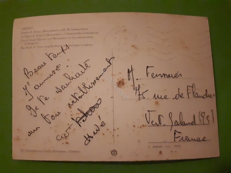 Cartolina - Cassino - Piaza A. Diaz e Monumento a …