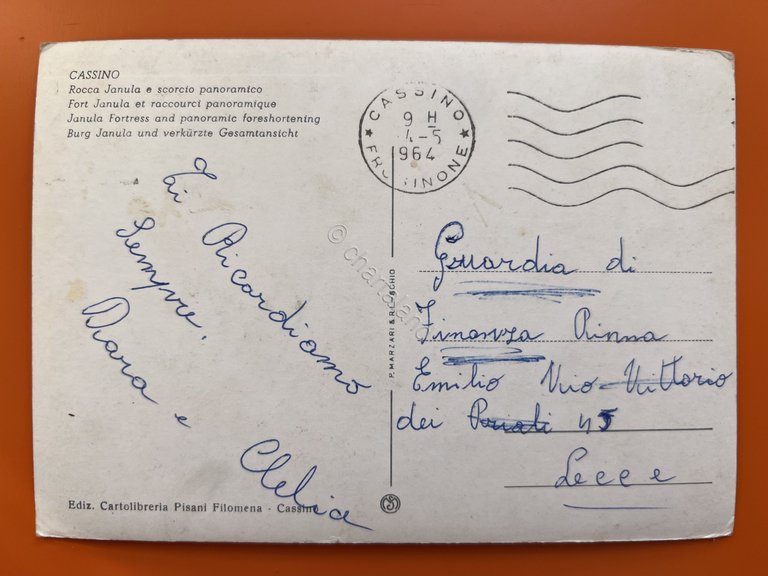 Cartolina - Cassino ( Frosinone ) - Rocca Janula e …