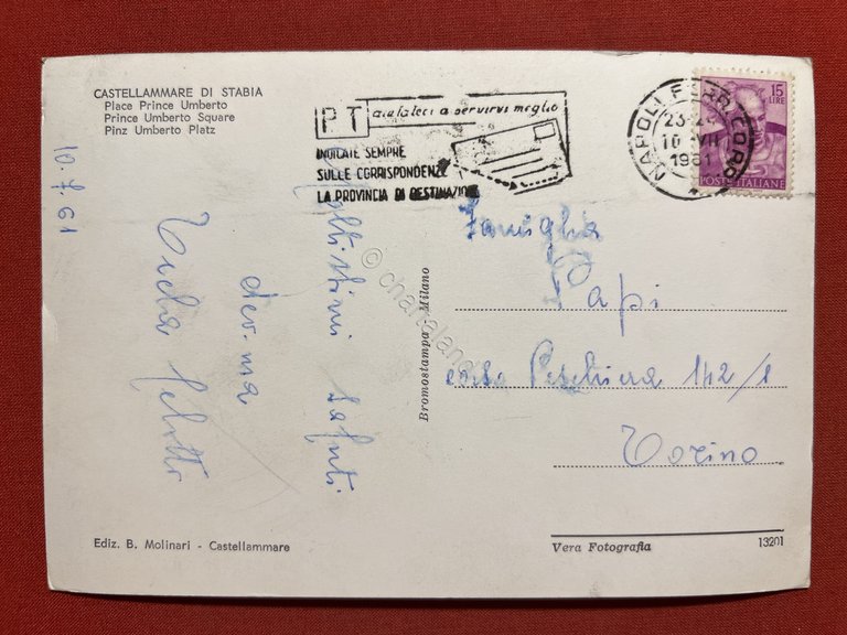 Cartolina - Castellammare di Stabia ( Napoli ) - Piazza …