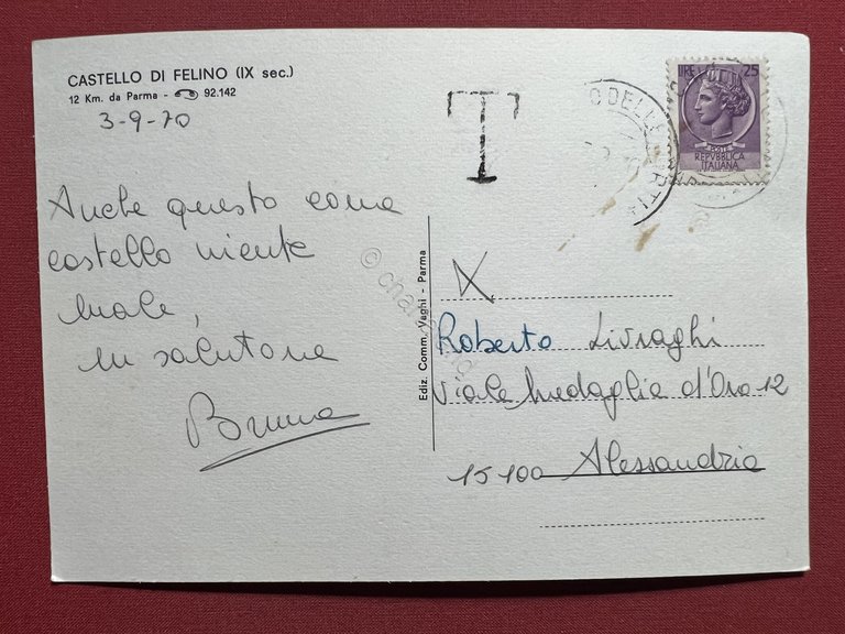 Cartolina - Castello di Felino ( Parma ) - 1970