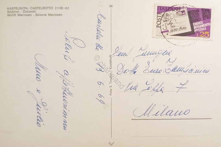 Cartolina - Castelrotto - Dolomiti - Sciovia Marinzen - 1969