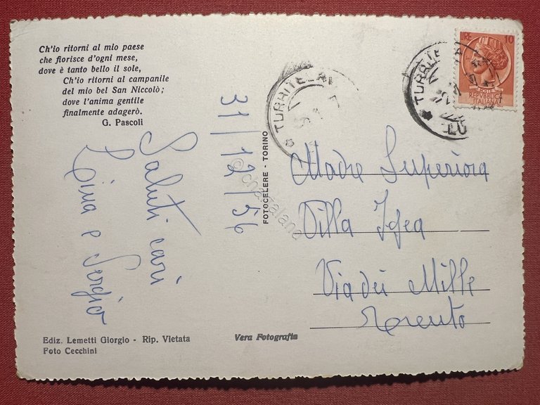 Cartolina - Castelvecchio Pascoli - Colle di Caprona - Casa …