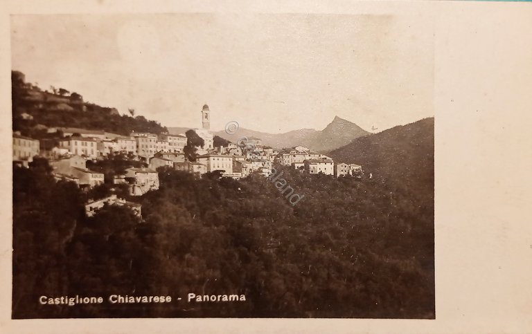 Cartolina - Castiglione Chiavarese - Panorama - 1928