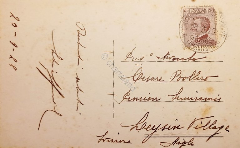 Cartolina - Castiglione Chiavarese - Panorama - 1928