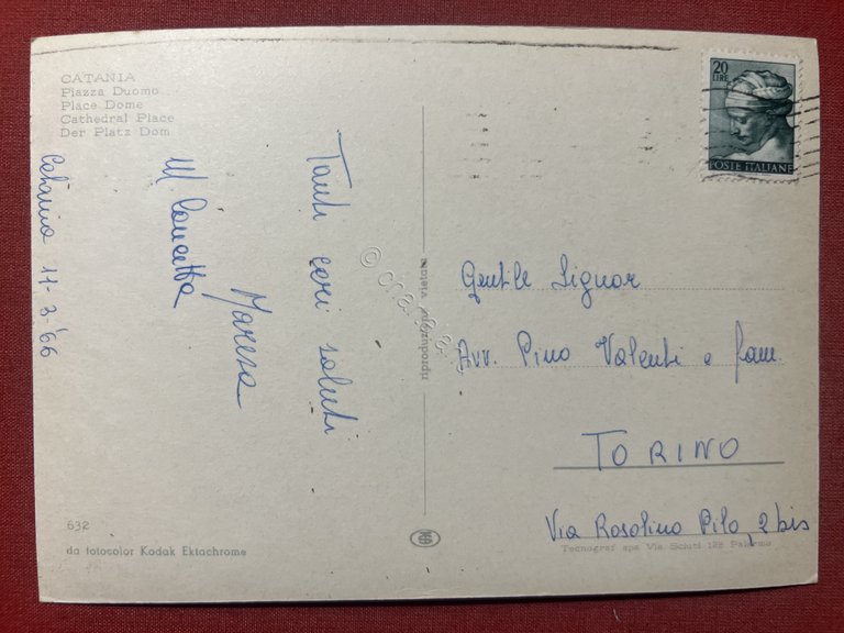 Cartolina - Catania - Piazza Duomo - 196