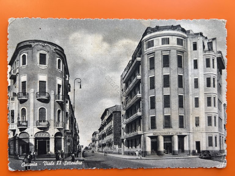 Cartolina - Catania - Viale XX Settembre - 1952