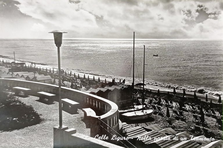 Cartolina - Celle Ligure - Poesia di un tramonto - …