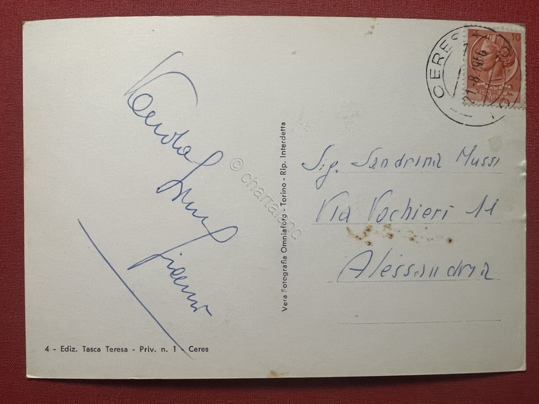 Cartolina - Ceres ( Torino ) - Panorama - 1956