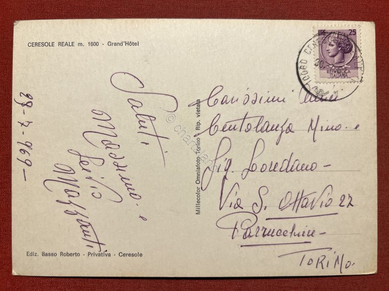 Cartolina - Ceresole Reale ( Torino ) - Grand Hotel …