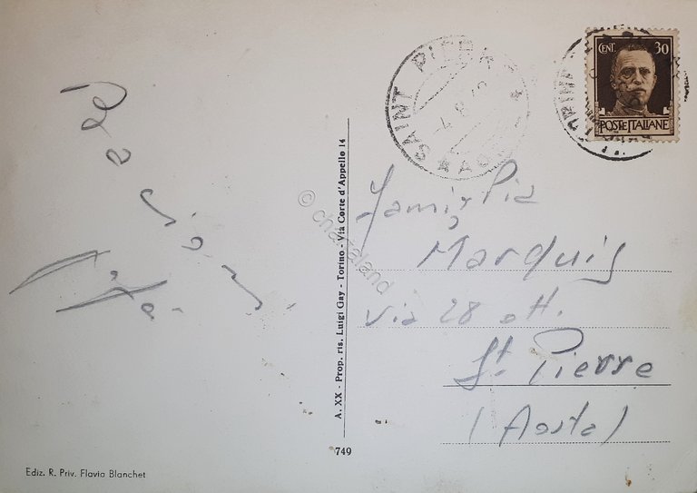 Cartolina - Cesana Torinese - Via Roma - 1940