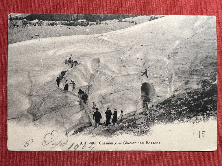 Cartolina - Chamonix - Glacier des Bossons 1904
