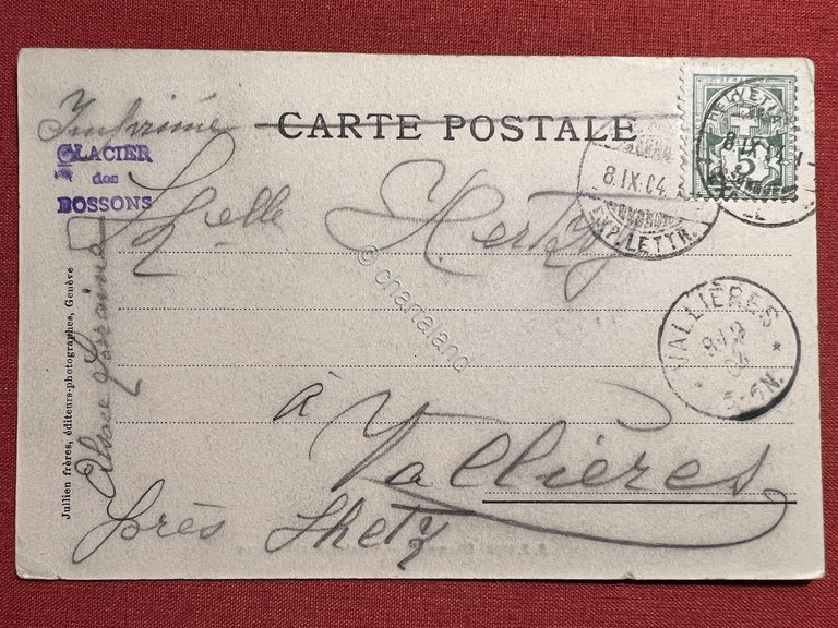 Cartolina - Chamonix - Glacier des Bossons 1904