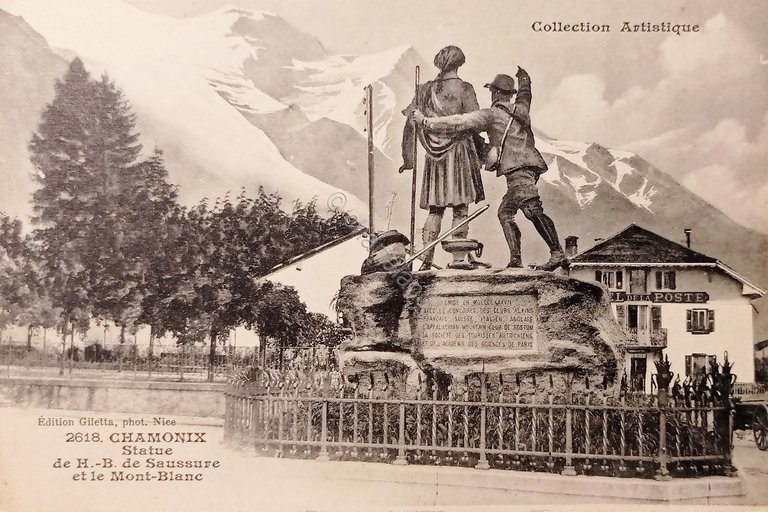 Cartolina - Chamonix - Statue de H. B. Saussure et …