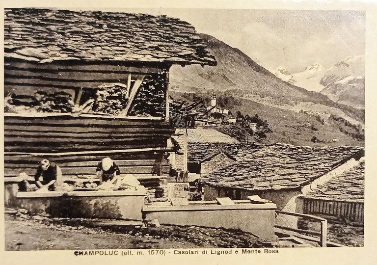 Cartolina - Champoluc - Casolari di Lignod e Monte Rosa …