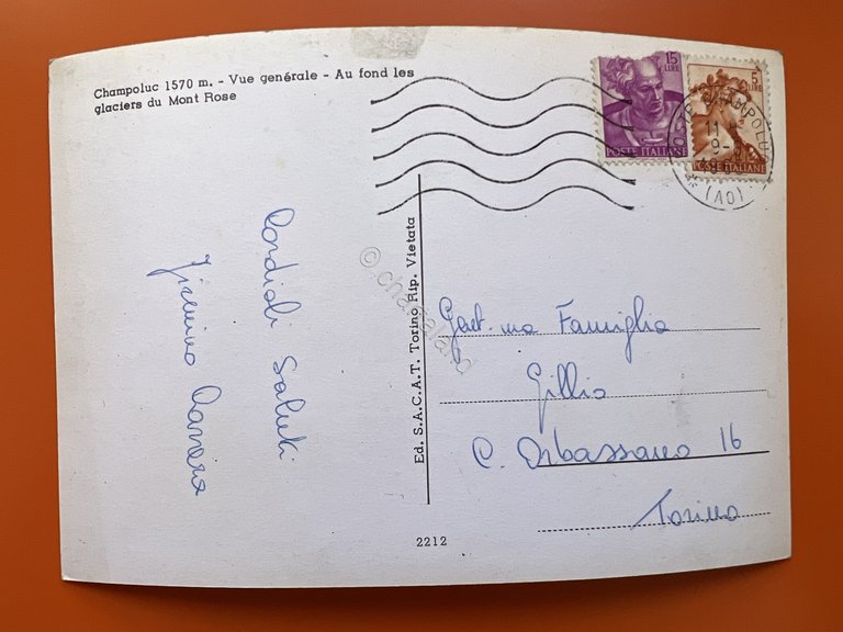 Cartolina - Champoluc - Panorama - Sfondo Ghiacciai del M. …