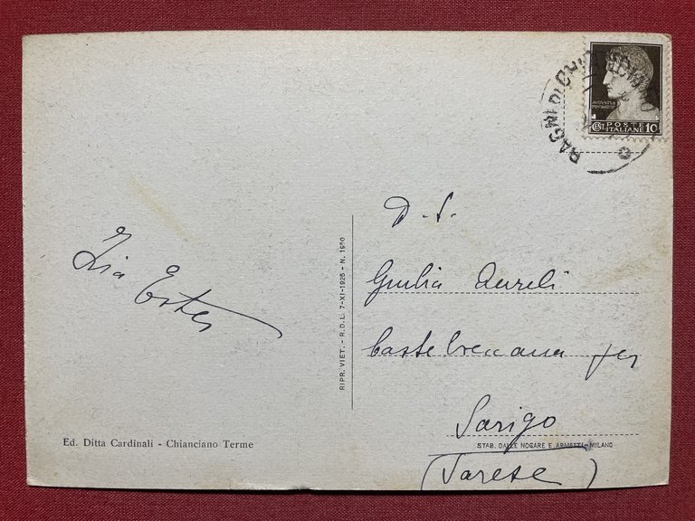 Cartolina - Chianciano - Sorgente S. Elena - Chiosco Bicchiere …