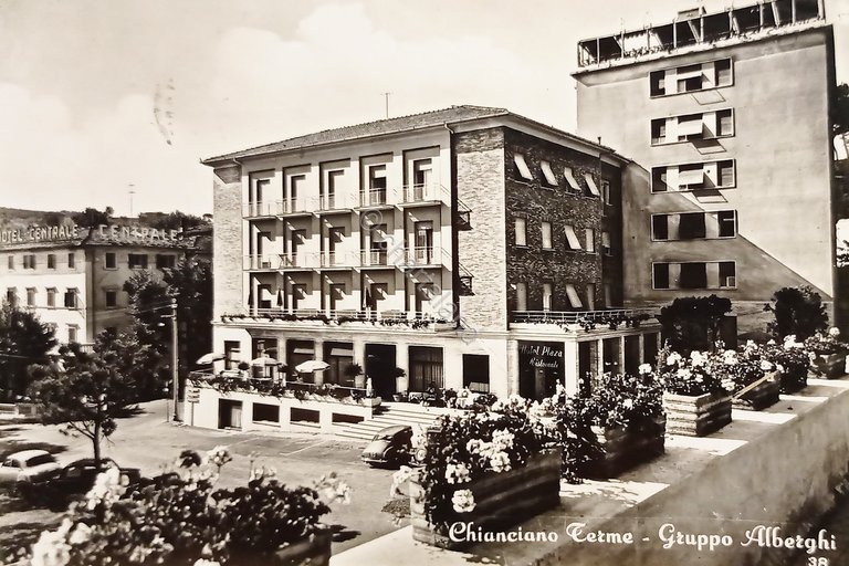 Cartolina - Chianciano Terme - Gruppo Alberghi - 1957
