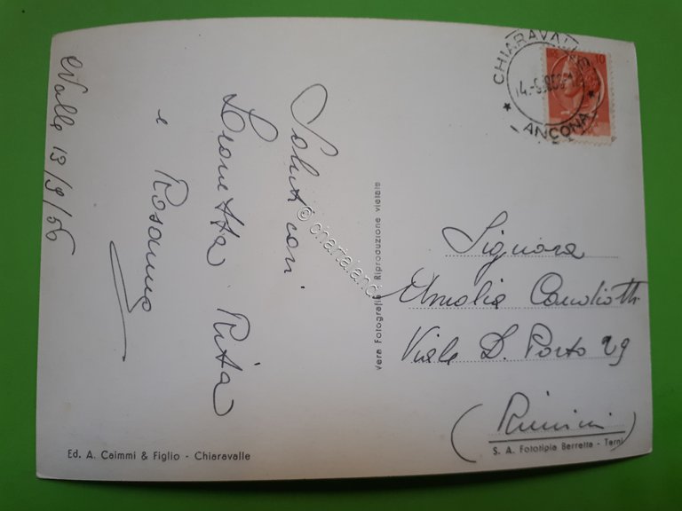 Cartolina - Chiaravalle - Viale della Vittoria - 1956