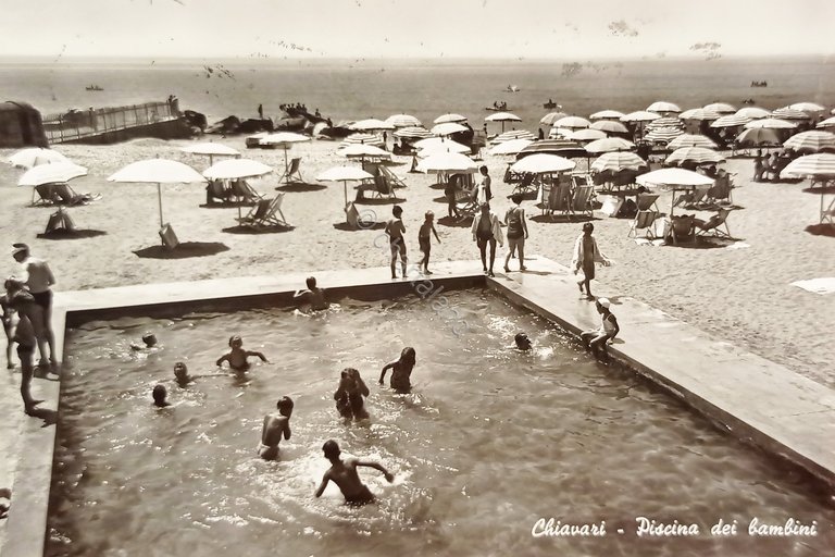 Cartolina - Chiavari - Piscina dei Bambini - 1965