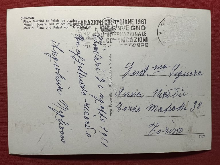 Cartolina - Chiavari ( Genova ) - Piazza Mazzini e …