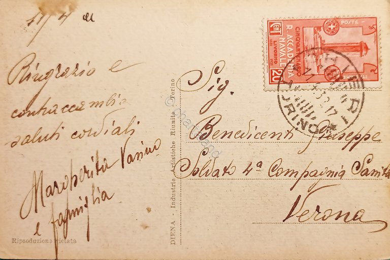 Cartolina - Chieri - L'Abside di S. Giorgio - 1932