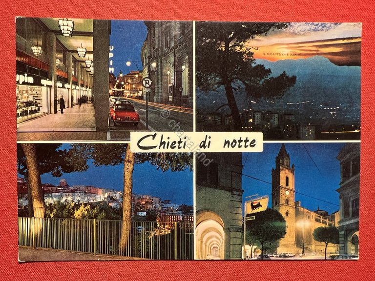 Cartolina - Chieti di notte - Vedute diverse - 1971