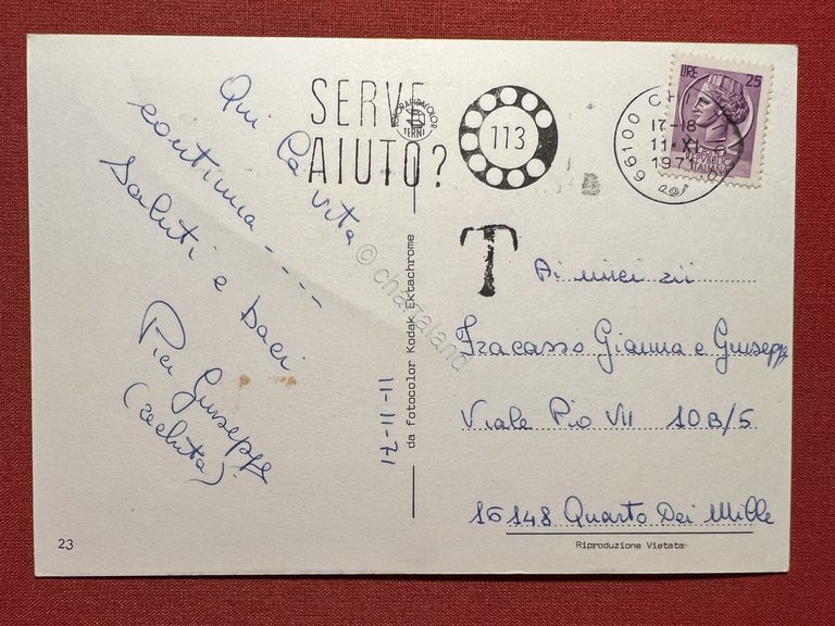 Cartolina - Chieti di notte - Vedute diverse - 1971