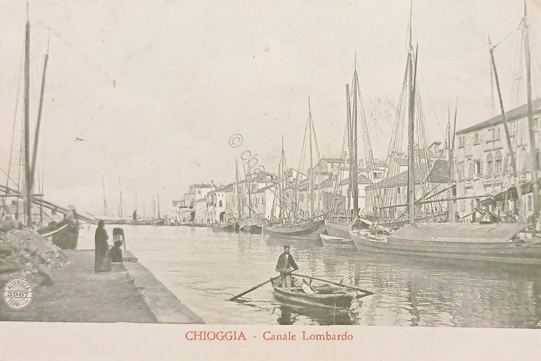 Cartolina - Chioggia - Canal Lombardo - 1906