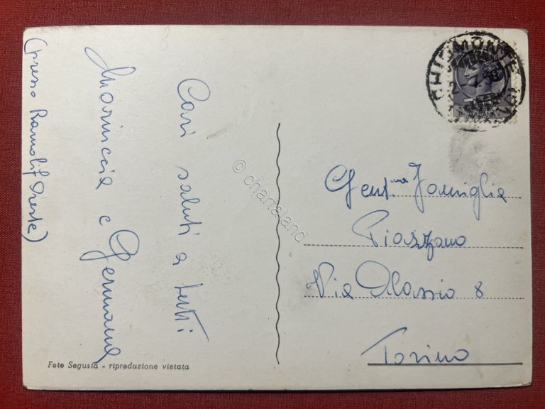 Cartolina - Chiomonte ( Susa ) - Panorama - 1958