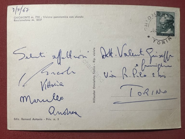 Cartolina - Chiomonte ( Torino ) - Visione Panoramica con …