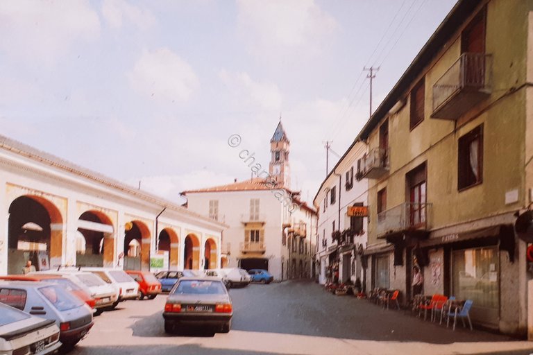 Cartolina - Chiusa Pesio - Piazza Cavour - 1988