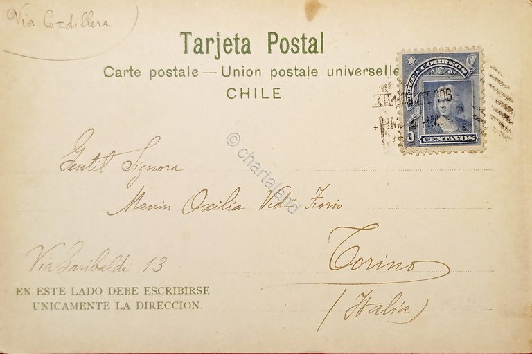 Cartolina - Cile - Valparaiso - Calle Victoria - 1906