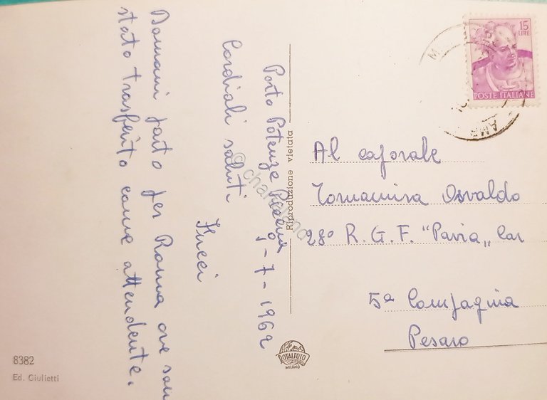 Cartolina - Civitanova Marche - Piazza XX Settembre - 1962