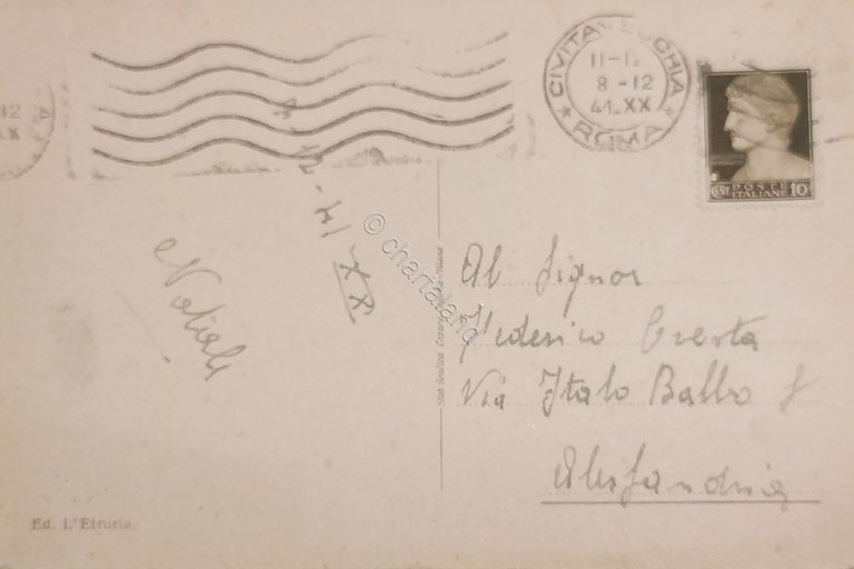 Cartolina - Civitavecchia - Piroscafo in partenza - 1941