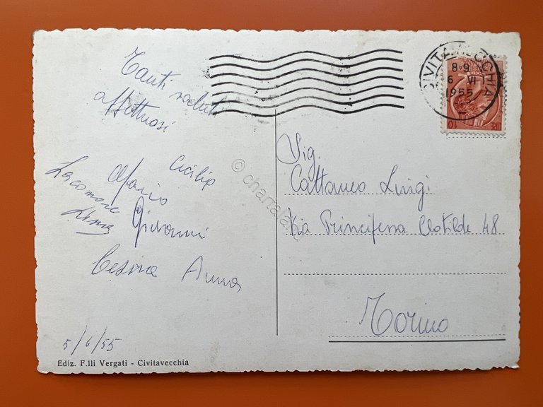 Cartolina - Civitavecchia ( Roma ) - Motonave per la …