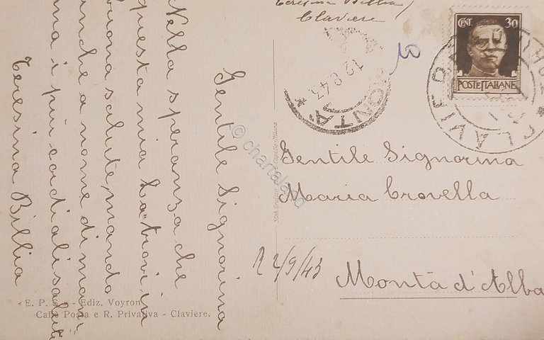 Cartolina - Claviere - Un angolo poetico - 1943