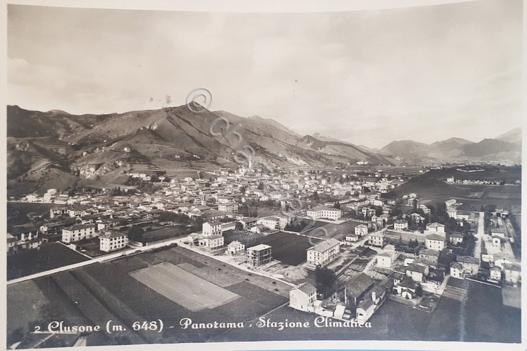 Cartolina - Clusone - Panorama, Stazione Climatica - 1956
